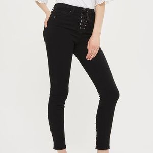 Topshop Lace up Fly Jamie MOTO Jeans